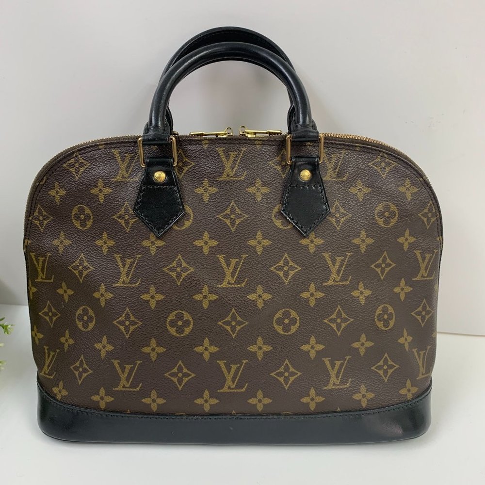 Authentic Louis Vuitton Vtg VI1903 Monogram Alma PM Handbag CUSTOM black paint